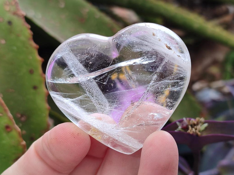 Polished Clear Quartz Hearts x 12 From Madagascar - Toprock Gemstones and Minerals 