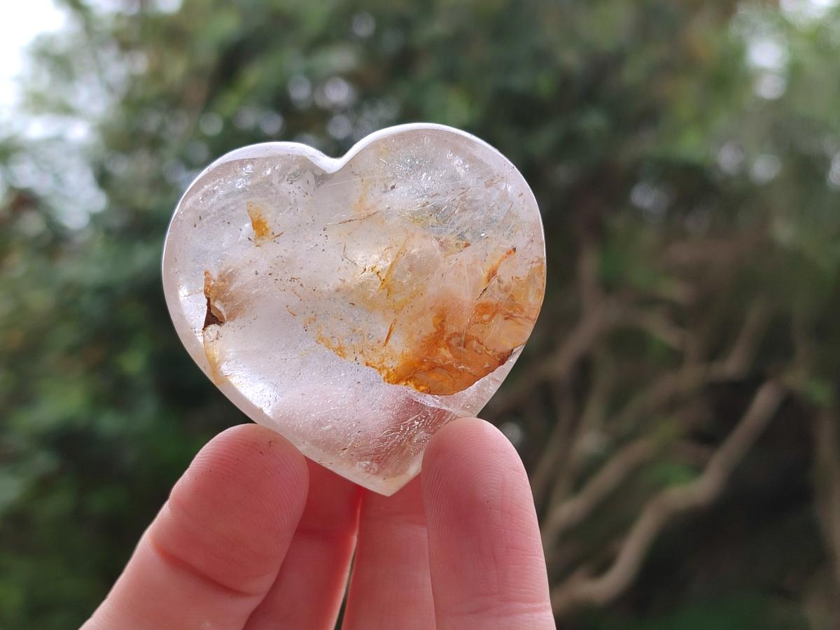 Polished Clear Quartz Hearts x 12 From Madagascar - Toprock Gemstones and Minerals 