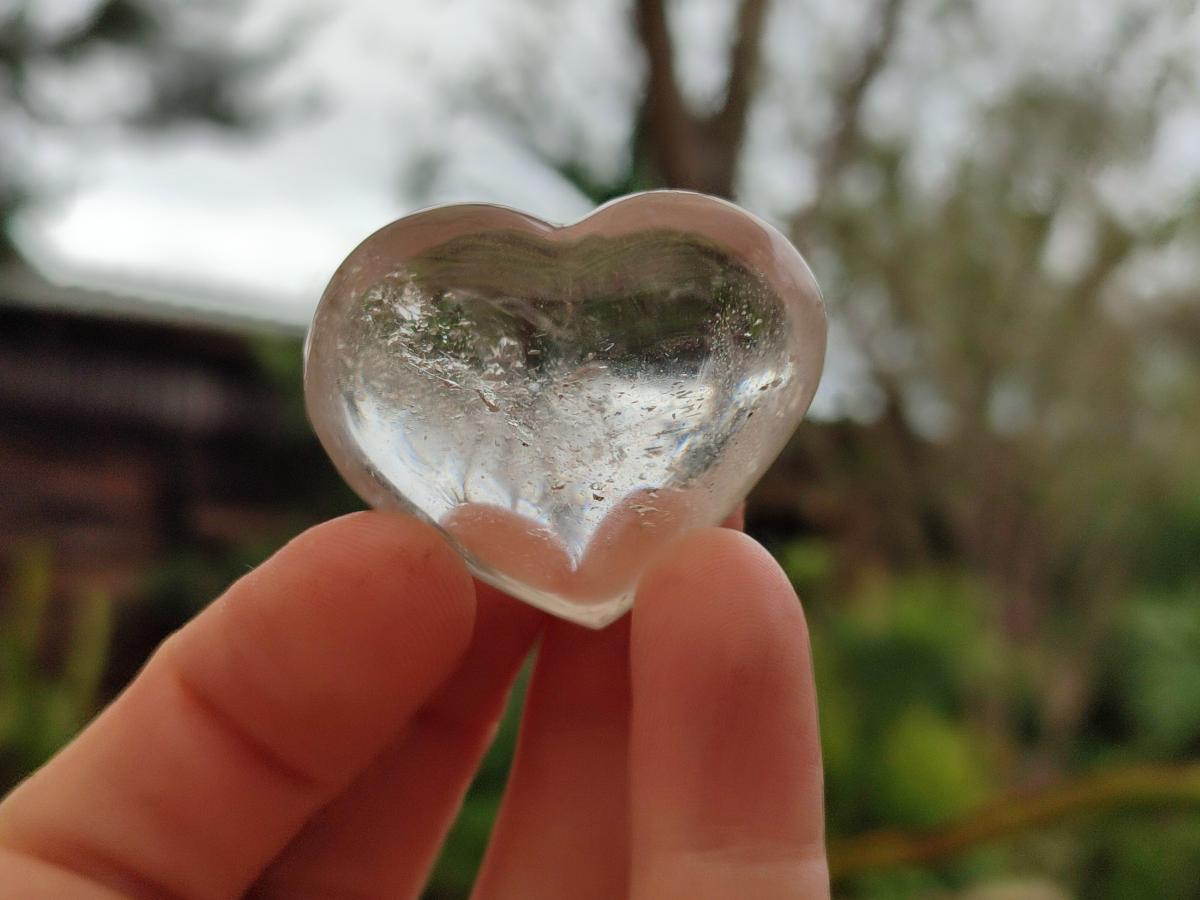 Polished Clear Quartz Hearts x 12 From Madagascar - Toprock Gemstones and Minerals 