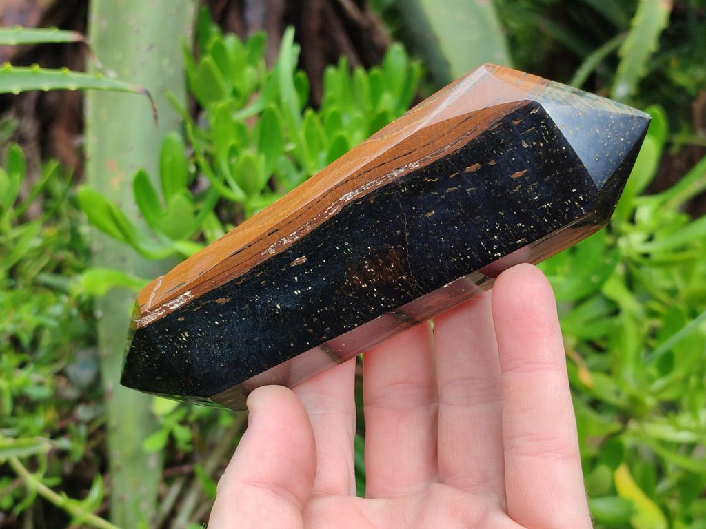 Polished Double Terminated Blue and Golden Tigers Eye Crystals x From Prieska, South Africa - Toprock Gemstones and Minerals 
