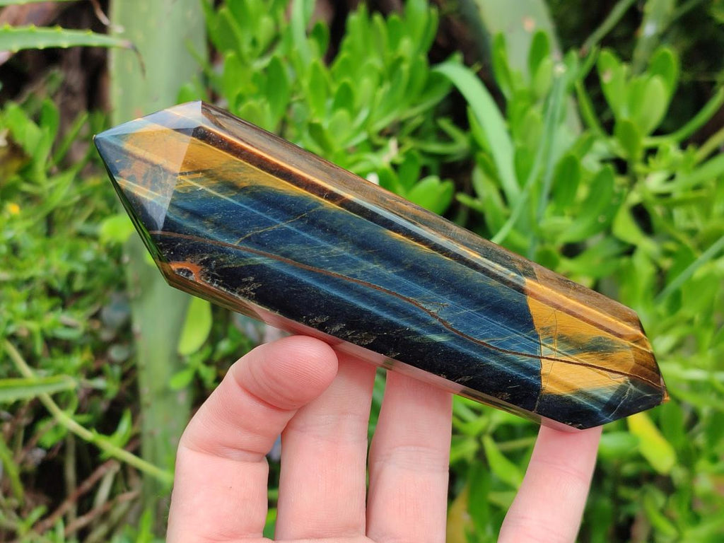 Polished Double Terminated Blue and Golden Tigers Eye Crystals x From Prieska, South Africa - Toprock Gemstones and Minerals 