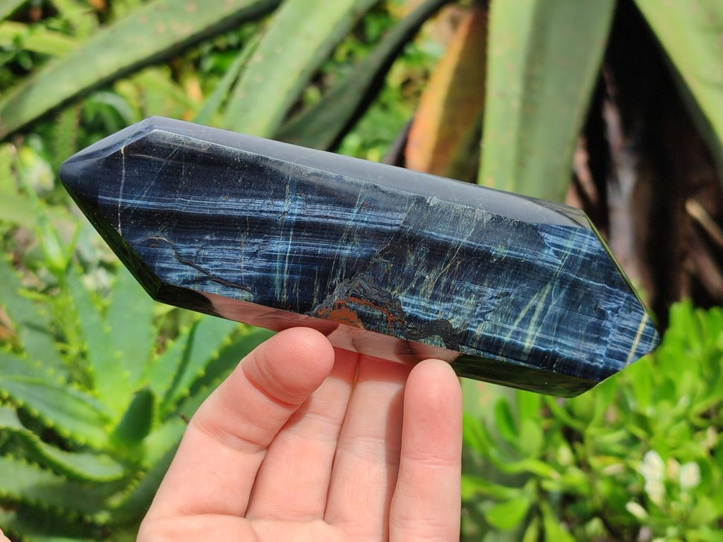 Polished Double Terminated Blue and Golden Tigers Eye Crystals x From Prieska, South Africa - Toprock Gemstones and Minerals 