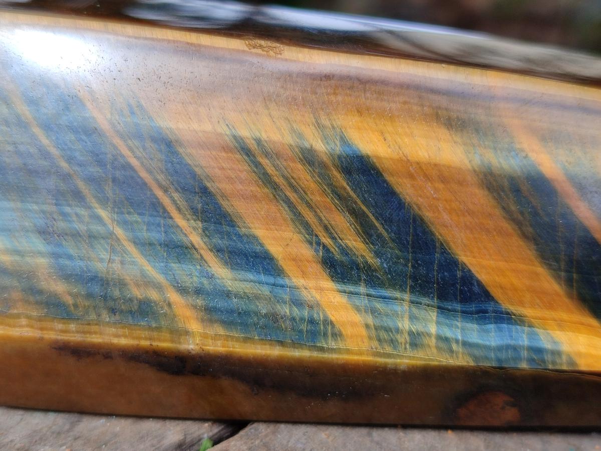 Polished Double Terminated Blue and Golden Tigers Eye Crystals x From Prieska, South Africa - Toprock Gemstones and Minerals 