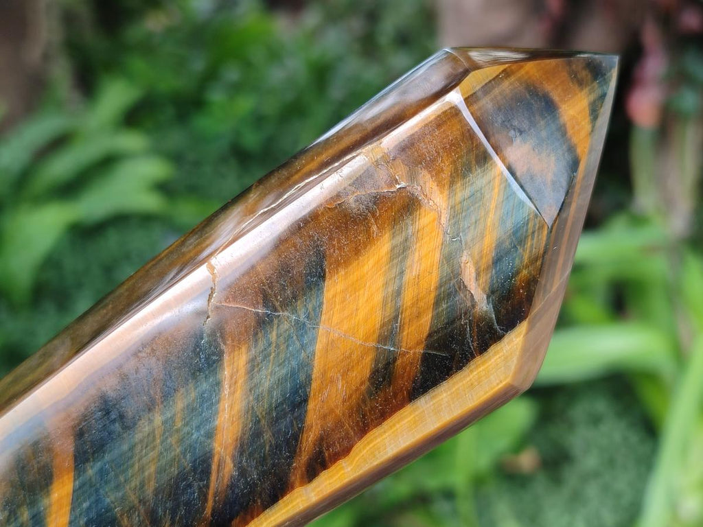 Polished Double Terminated Blue and Golden Tigers Eye Crystals x From Prieska, South Africa - Toprock Gemstones and Minerals 