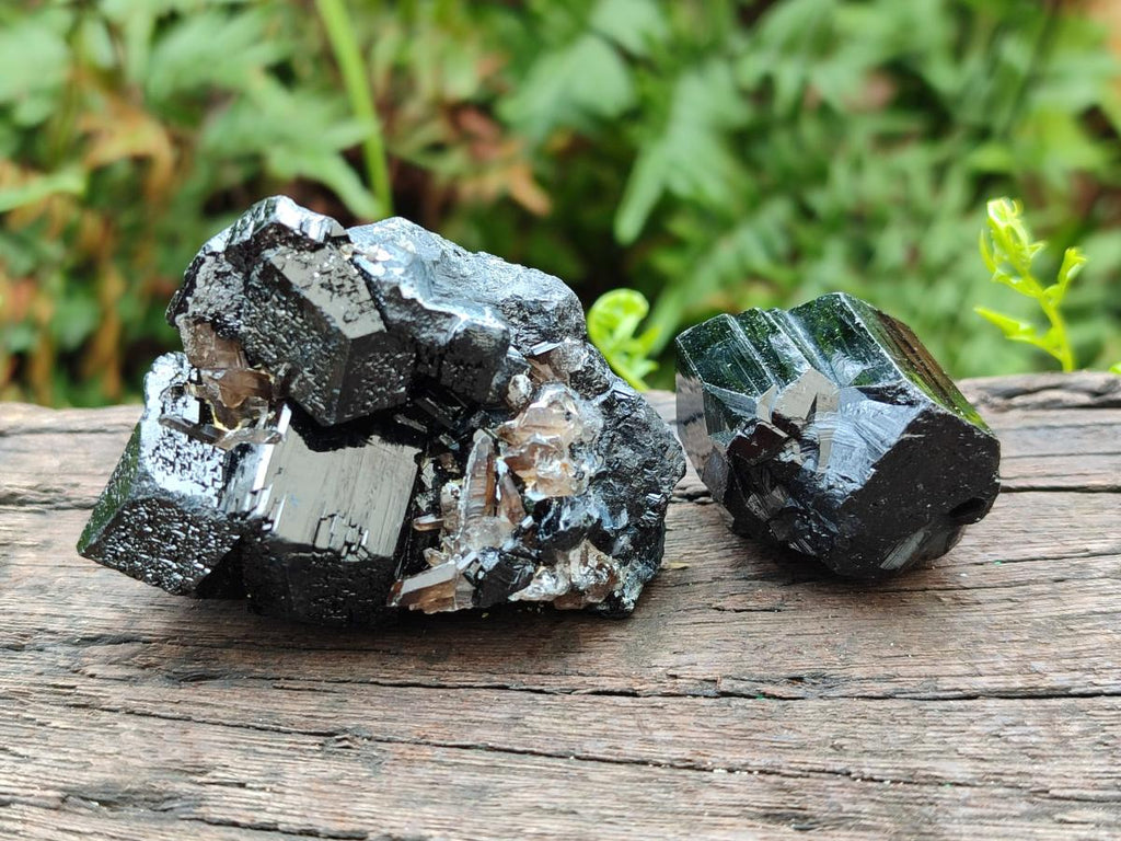 Natural Schorl Black Tourmaline some with Foitite Crystals x 12 From Erongo, Namibia - Toprock Gemstones and Minerals 