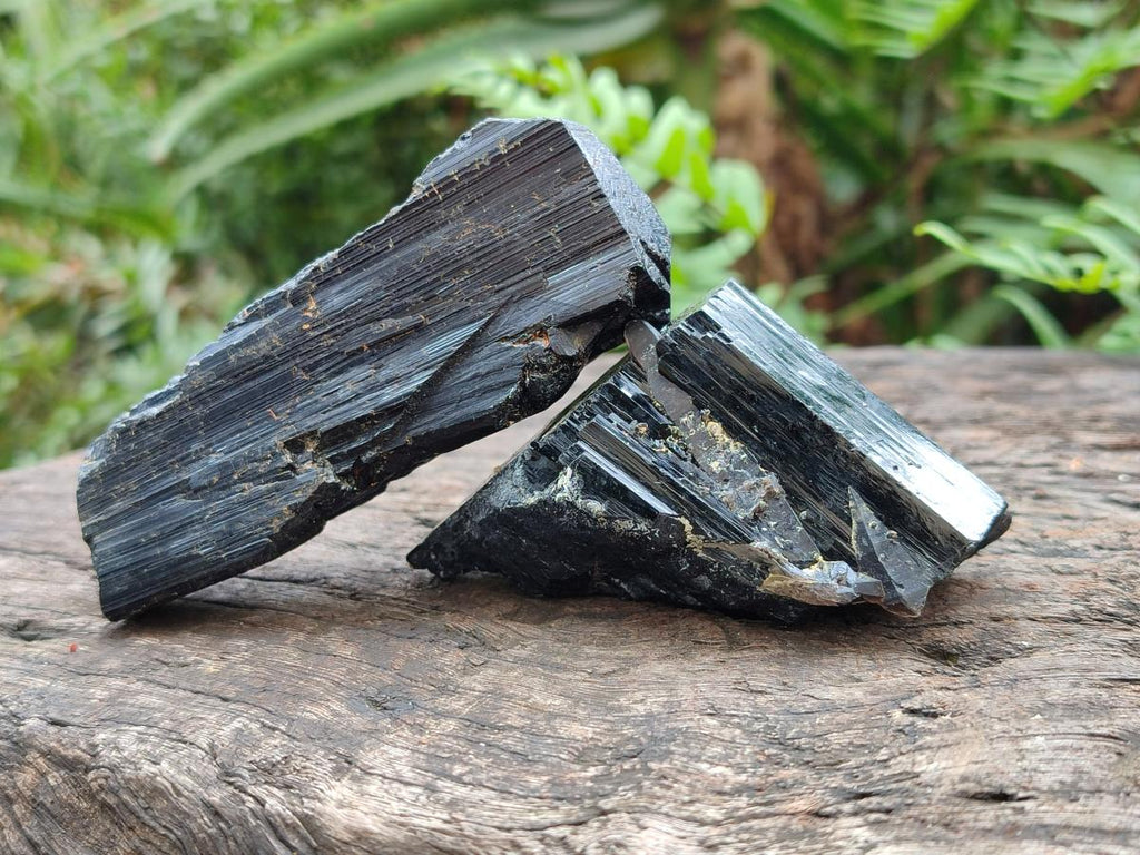 Natural Schorl Black Tourmaline some with Foitite Crystals x 12 From Erongo, Namibia - Toprock Gemstones and Minerals 