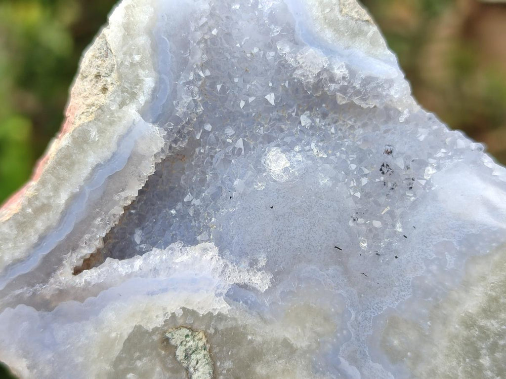 Polished On One Side Blue Lace Agate Geodes x 12 From Nsanje, Malawi - Toprock Gemstones and Minerals 