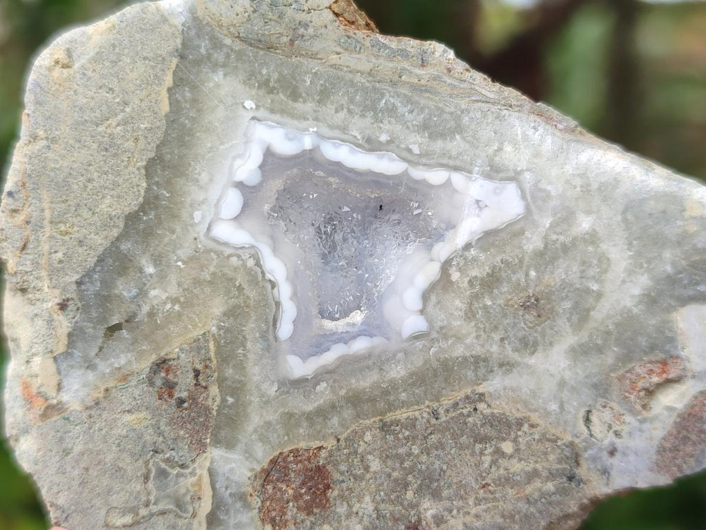 Polished On One Side Blue Lace Agate Geodes x 12 From Nsanje, Malawi - Toprock Gemstones and Minerals 