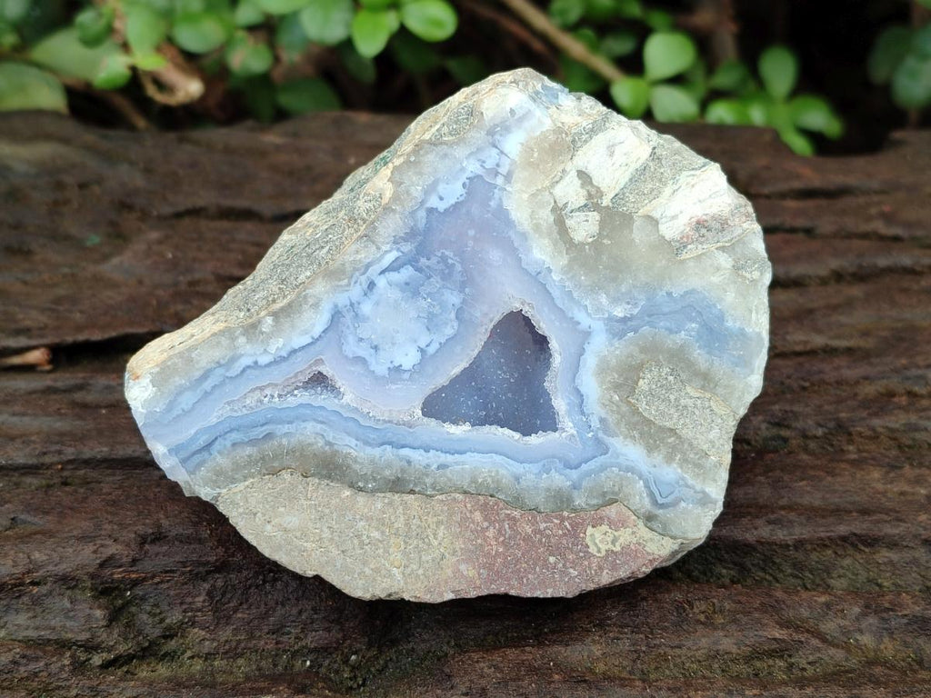 Polished On One Side Blue Lace Agate Geodes x 12 From Nsanje, Malawi - Toprock Gemstones and Minerals 