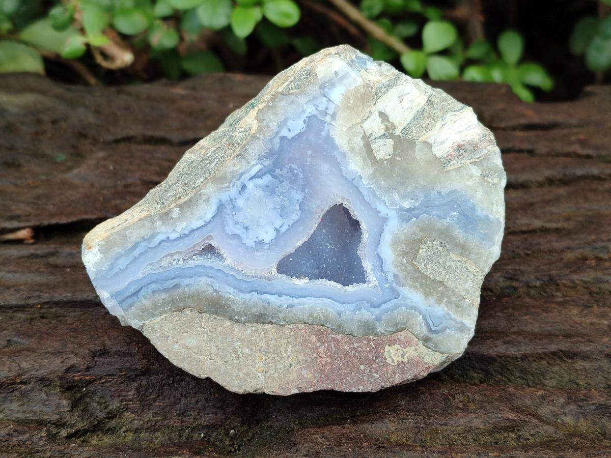 Polished On One Side Blue Lace Agate Geodes x 12 From Nsanje, Malawi - Toprock Gemstones and Minerals 