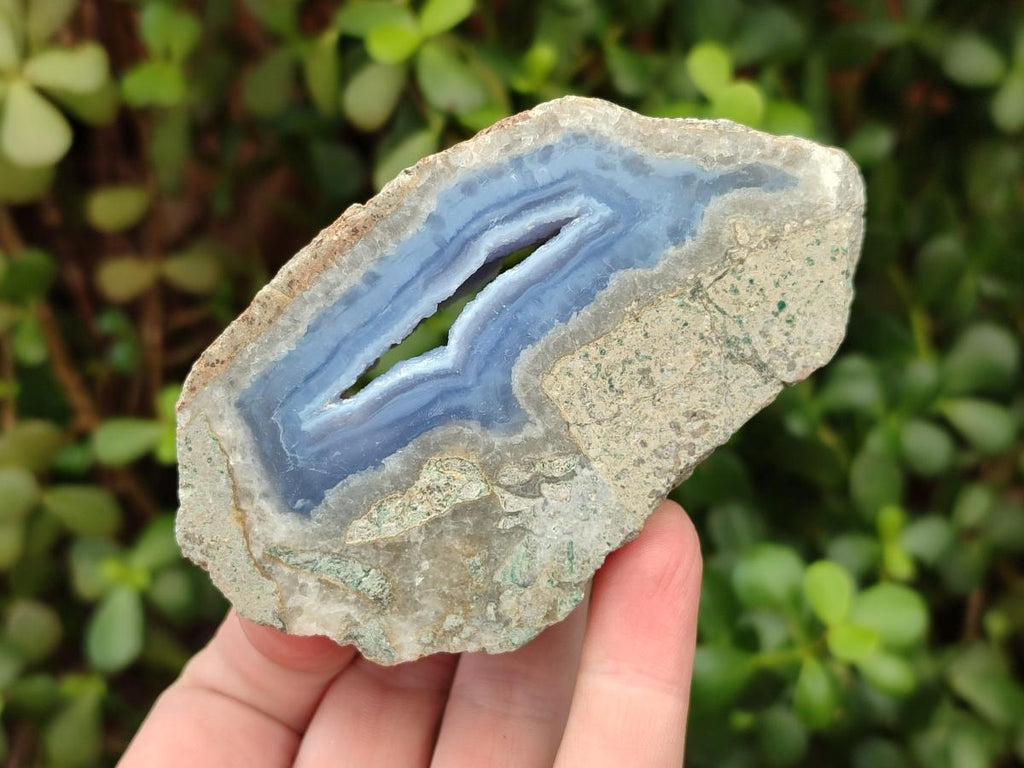 Polished On One Side Blue Lace Agate Geodes x 12 From Nsanje, Malawi - Toprock Gemstones and Minerals 