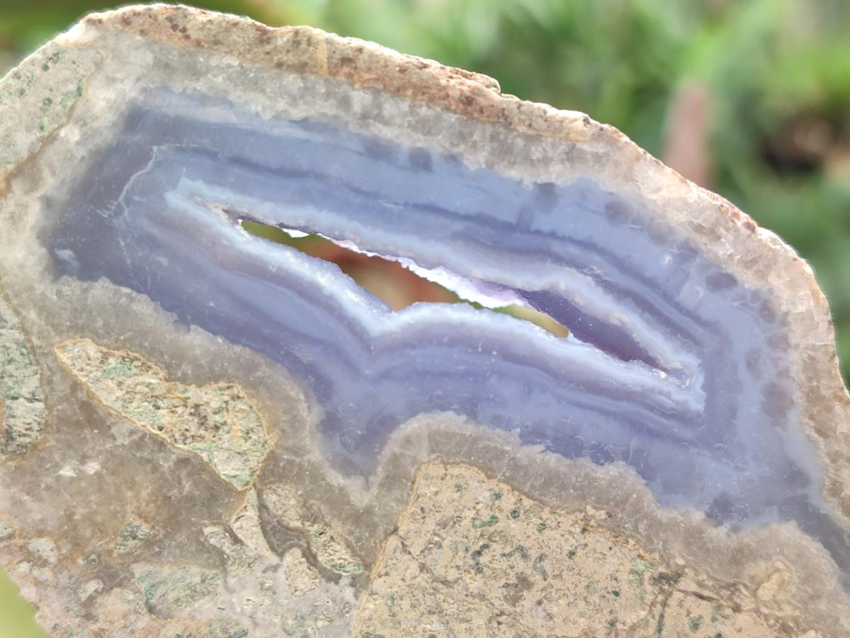 Polished On One Side Blue Lace Agate Geodes x 12 From Nsanje, Malawi - Toprock Gemstones and Minerals 