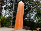 Polished Large Orange Twist Calcite Tower Crystal x 1 From Maevantanana, Madagascar - Toprock Gemstones and Minerals 