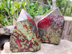 Polished Bastite Dragonsblood Stone Display Crystal Points x 2 From Tshipise, South Africa - Toprock Gemstones and Minerals 