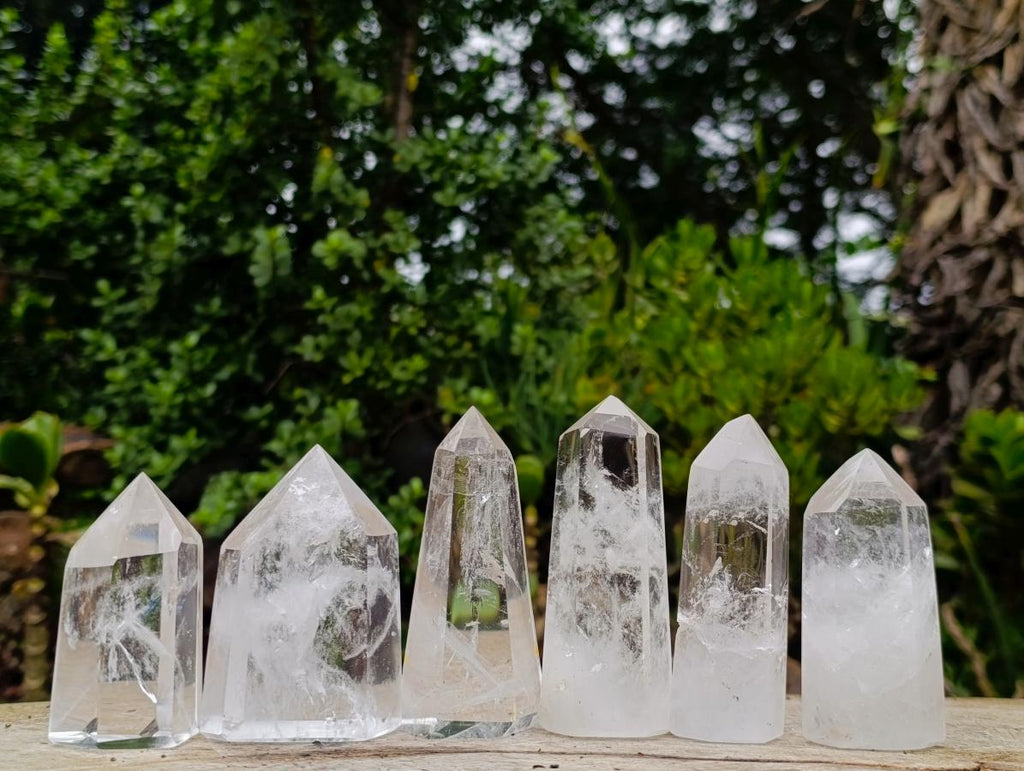 Polished Clear Quartz Display Crystals x 6 From Madagascar - Toprock Gemstones and Minerals 