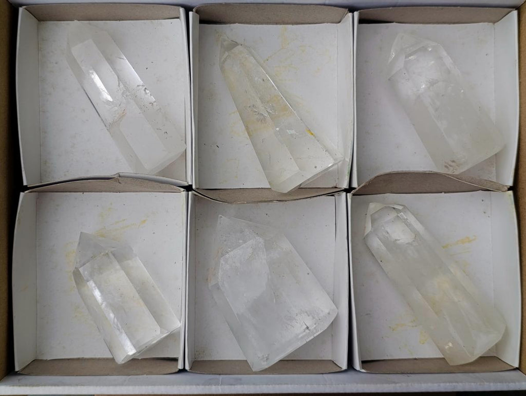 Polished Clear Quartz Display Crystals x 6 From Madagascar - Toprock Gemstones and Minerals 