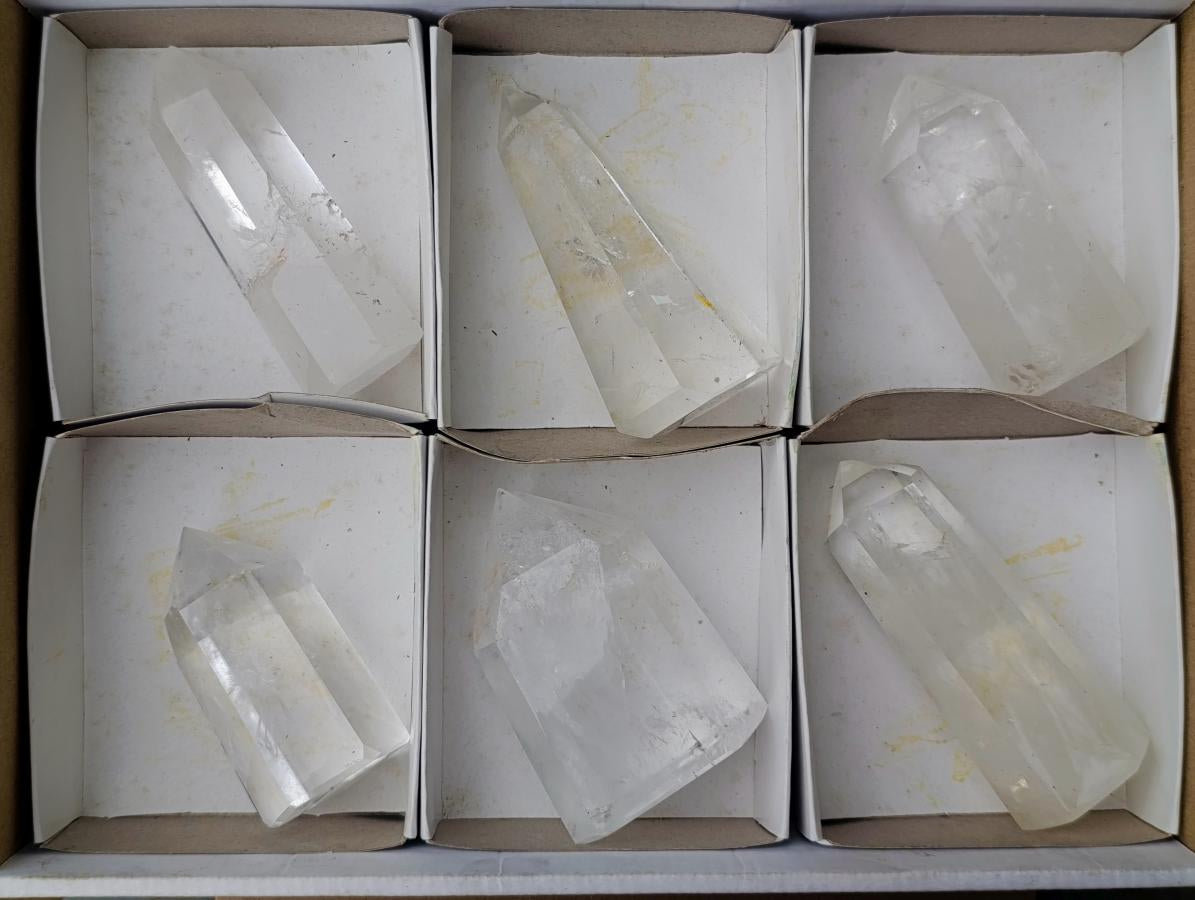 Polished Clear Quartz Display Crystals x 6 From Madagascar - Toprock Gemstones and Minerals 