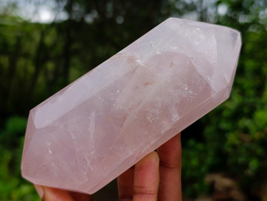 Polished Double Terminated Gemmy Rose Quartz Crystals x 3 From Madagascar - Toprock Gemstones and Minerals 