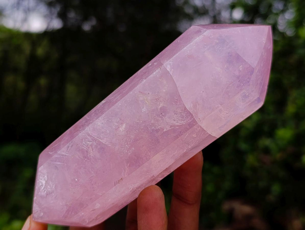 Polished Double Terminated Gemmy Rose Quartz Crystals x 3 From Madagascar - Toprock Gemstones and Minerals 