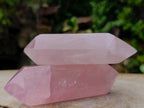 Polished Double Terminated Gemmy Rose Quartz Crystals x 3 From Madagascar - Toprock Gemstones and Minerals 