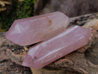Polished Double Terminated Gemmy Rose Quartz Crystals x 3 From Madagascar - Toprock Gemstones and Minerals 