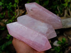 Polished Double Terminated Gemmy Rose Quartz Crystals x 3 From Madagascar - Toprock Gemstones and Minerals 