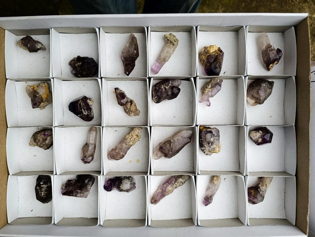 Natural Smokey Window Chiredzi Amethyst Crystals x 24 From Chiredzi, Zimbabwe - Toprock Gemstones and Minerals 