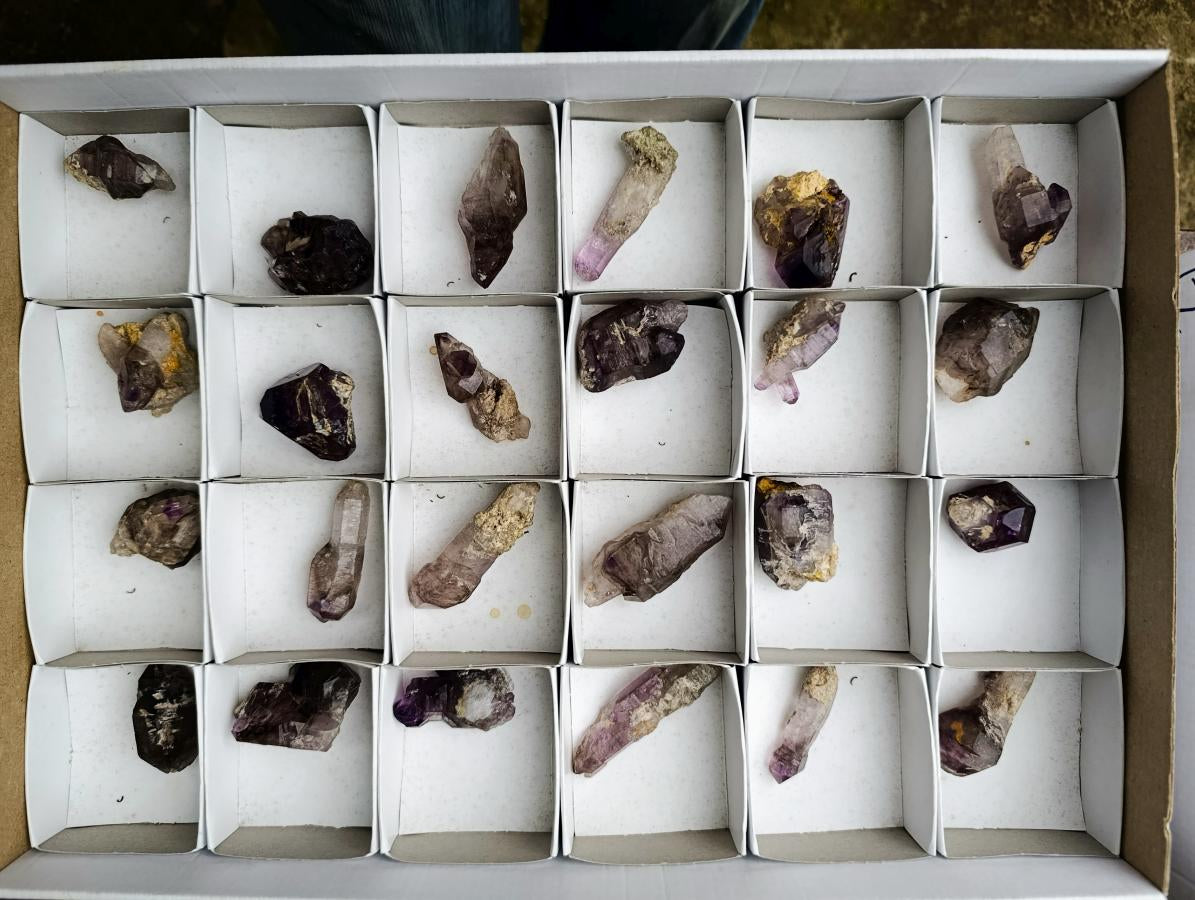 Natural Smokey Window Chiredzi Amethyst Crystals x 24 From Chiredzi, Zimbabwe - Toprock Gemstones and Minerals 