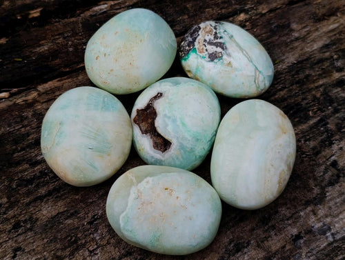 Polished Super Rare Blue Smithsonite Free Forms x 18 From Congo - Toprock Gemstones and Minerals 
