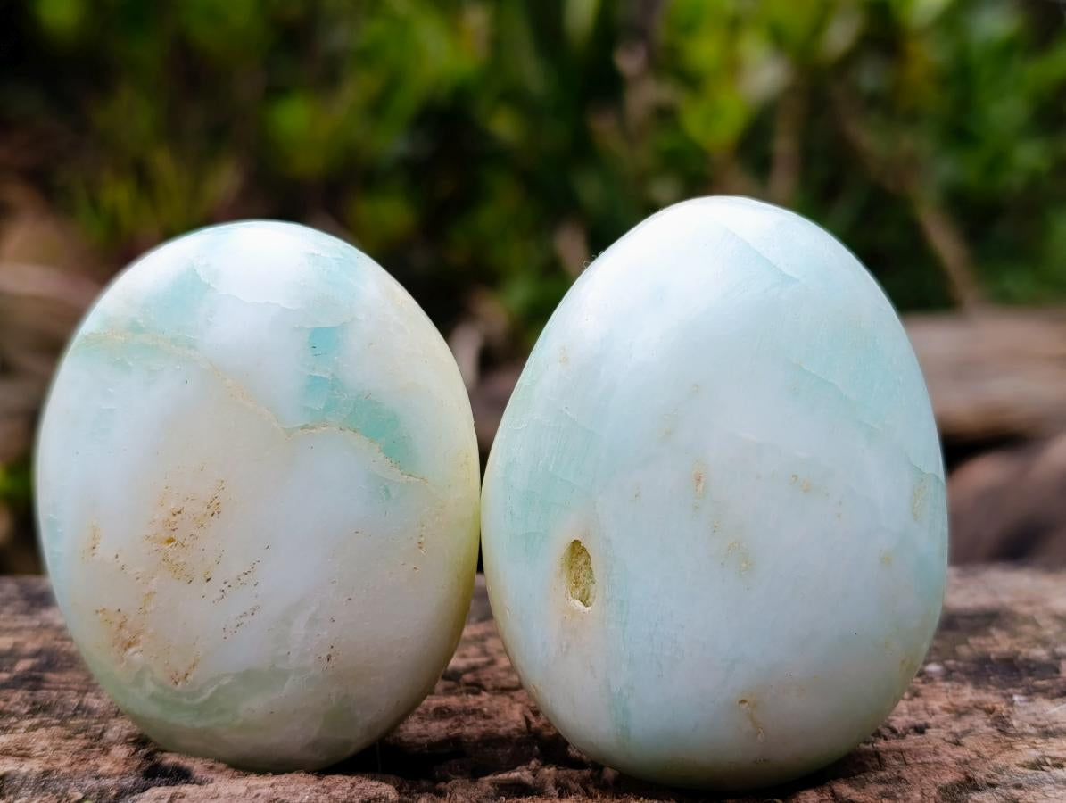 Polished Super Rare Blue Smithsonite Free Forms x 18 From Congo - Toprock Gemstones and Minerals 