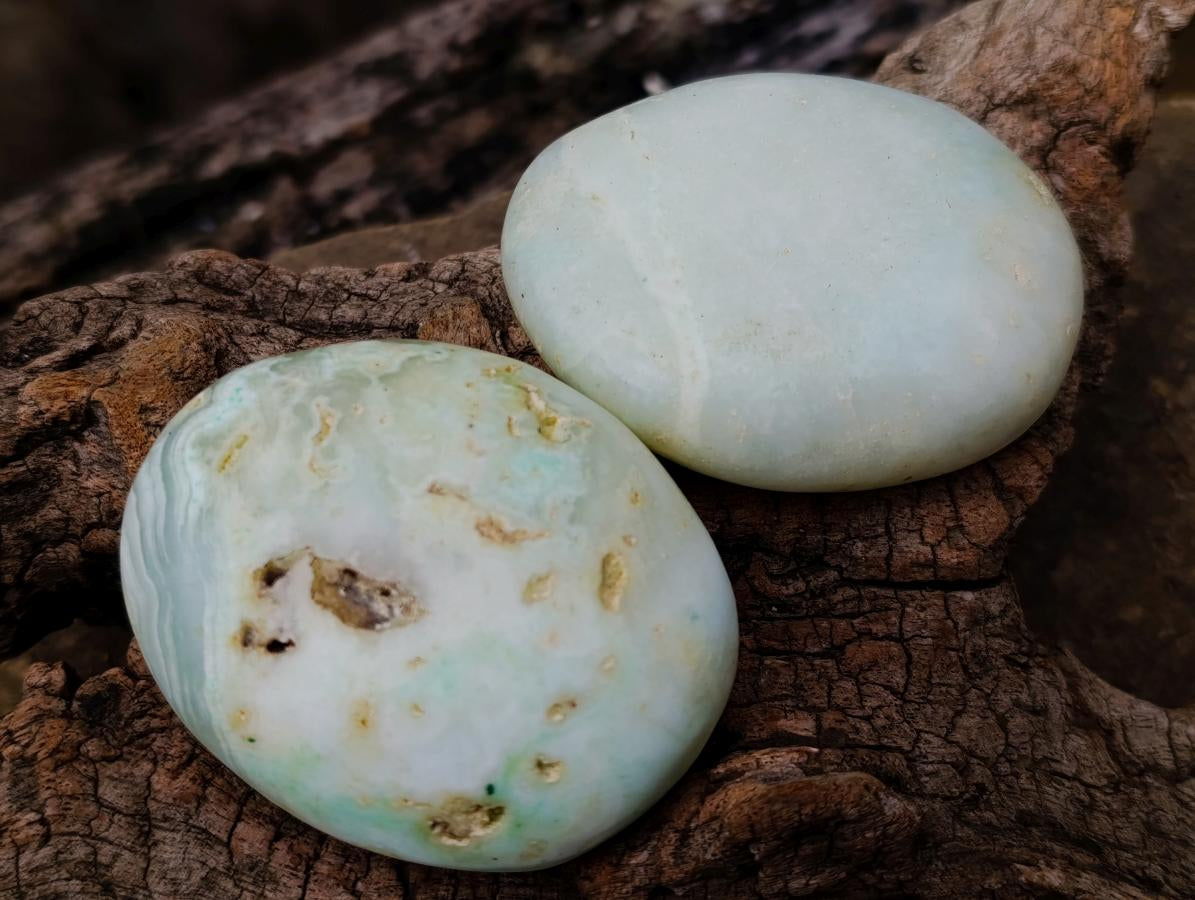 Polished Super Rare Blue Smithsonite Free Forms x 18 From Congo - Toprock Gemstones and Minerals 