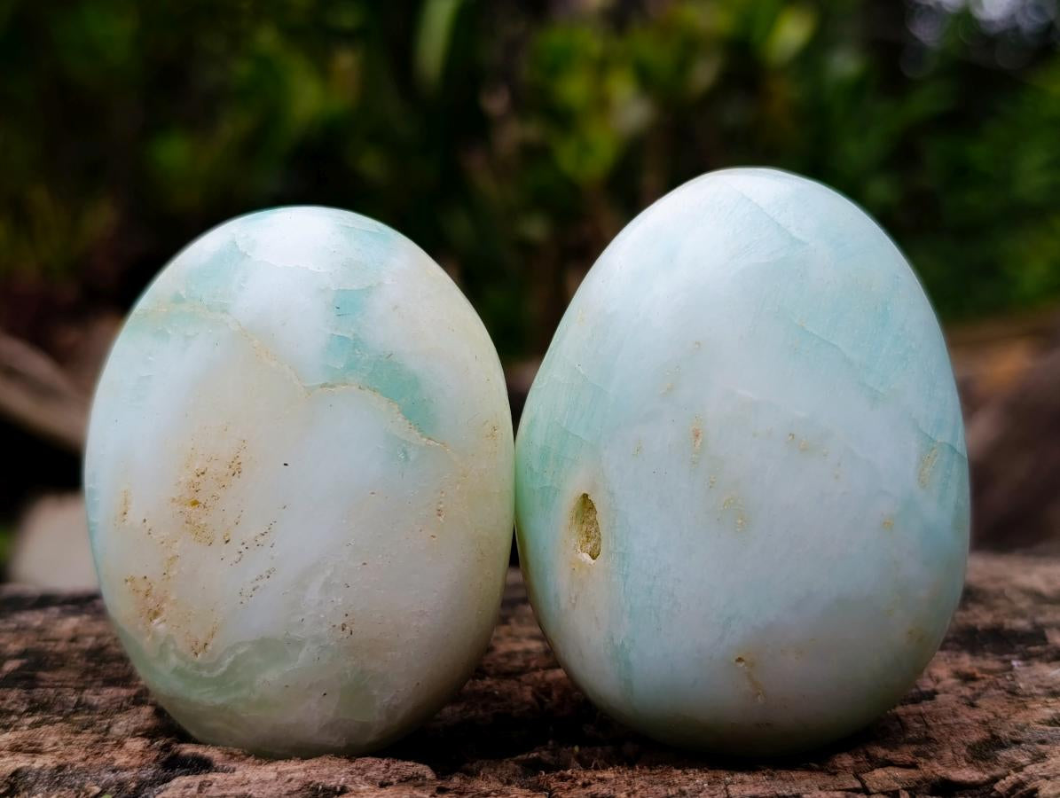 Polished Super Rare Blue Smithsonite Free Forms x 18 From Congo - Toprock Gemstones and Minerals 