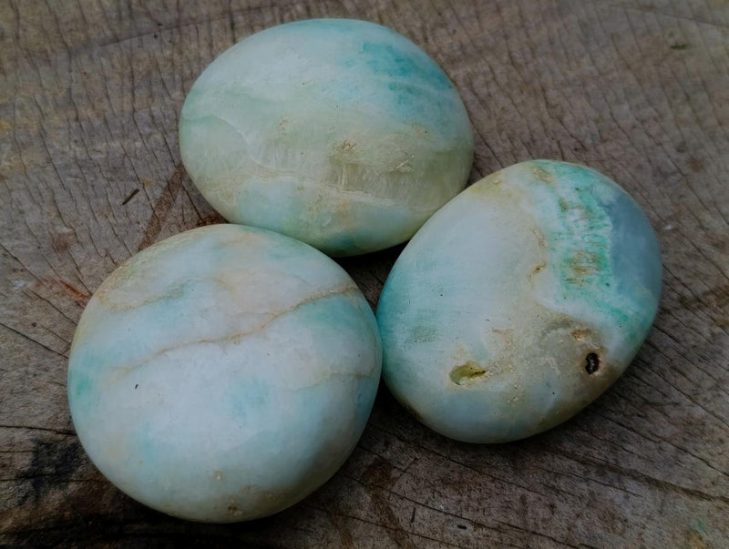 Polished Super Rare Blue Smithsonite Free Forms x 18 From Congo - Toprock Gemstones and Minerals 