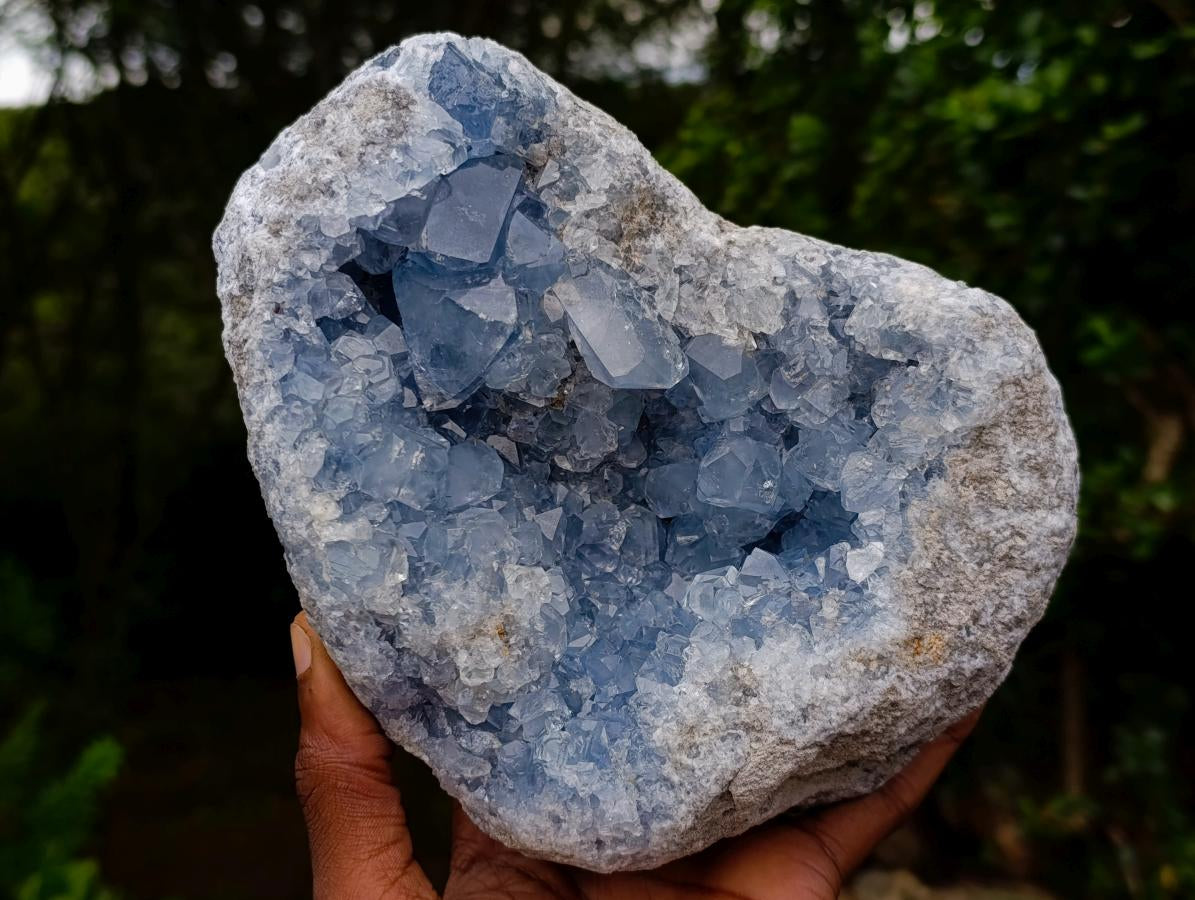Natural Blue Celestite Geode Cluster Specimen x 1 From Sakoany, Madagascar - Toprock Gemstones and Minerals 