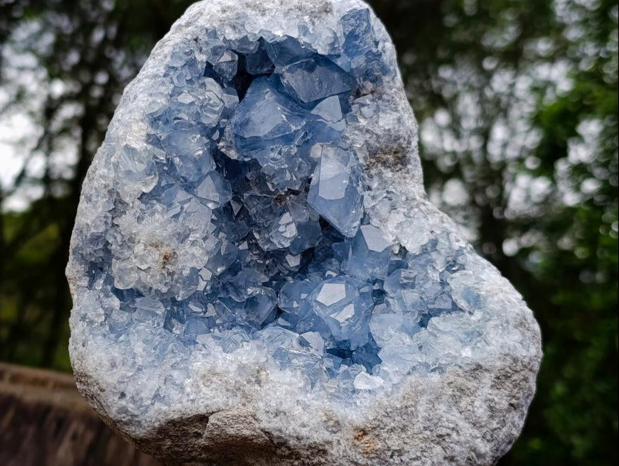 Natural Blue Celestite Geode Cluster Specimen x 1 From Sakoany, Madagascar - Toprock Gemstones and Minerals 