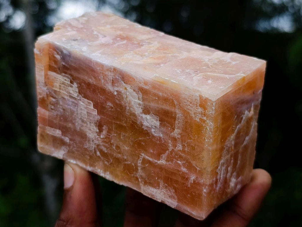 Natural Rhombohedral Sunset Orange Calcite Specimens x 6 From Spitzkop, Namibia - Toprock Gemstones and Minerals 