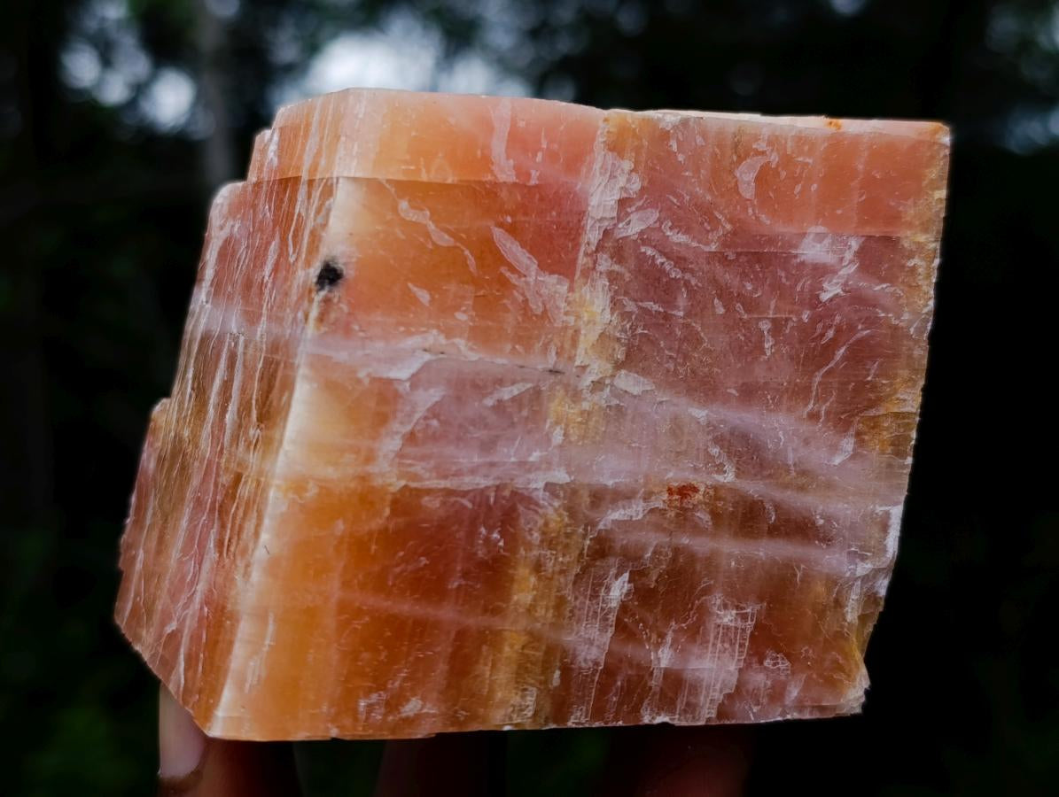 Natural Rhombohedral Sunset Orange Calcite Specimens x 6 From Spitzkop, Namibia - Toprock Gemstones and Minerals 