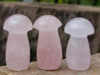 Polished Gemmy Rose Quartz Minni Mushrooms x 20 From Madagascar - Toprock Gemstones and Minerals 