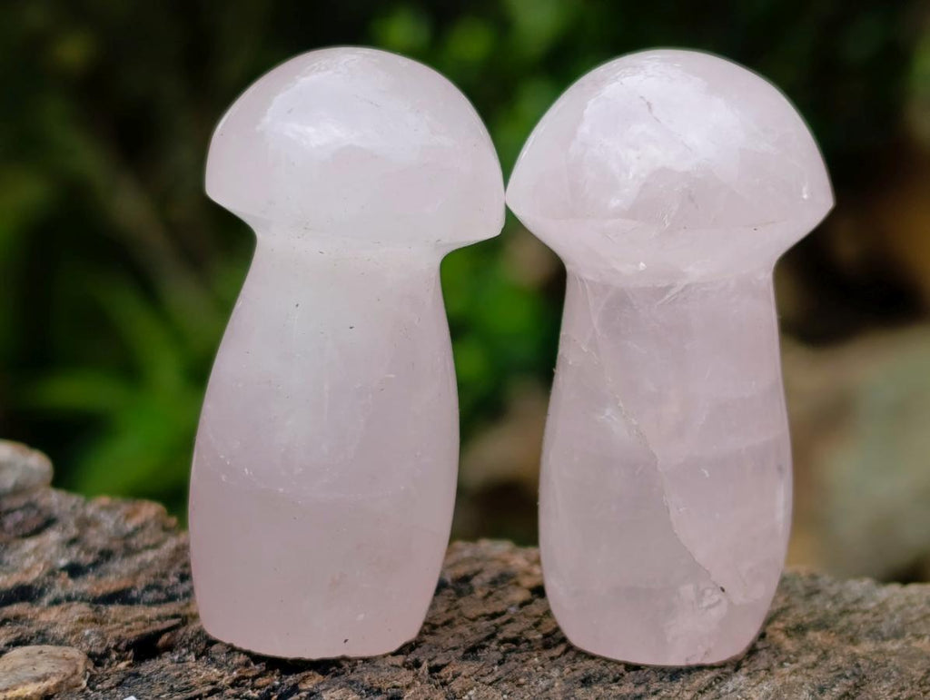 Polished Gemmy Rose Quartz Minni Mushrooms x 20 From Madagascar - Toprock Gemstones and Minerals 