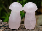 Polished Gemmy Rose Quartz Minni Mushrooms x 20 From Madagascar - Toprock Gemstones and Minerals 