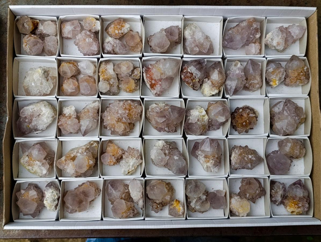 Natural Cactus Flower Smokey Spirit Amethyst Clusters x 60 From South Africa - Toprock Gemstones and Minerals 