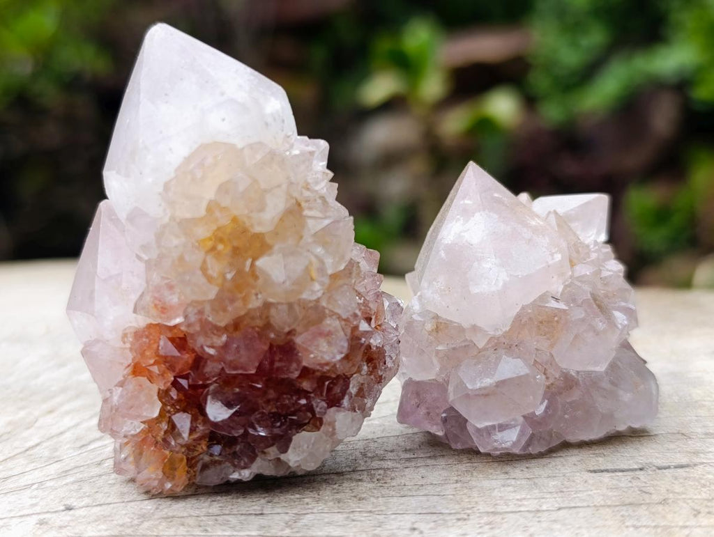 Natural Cactus Flower Smokey Spirit Amethyst Clusters x 60 From South Africa - Toprock Gemstones and Minerals 