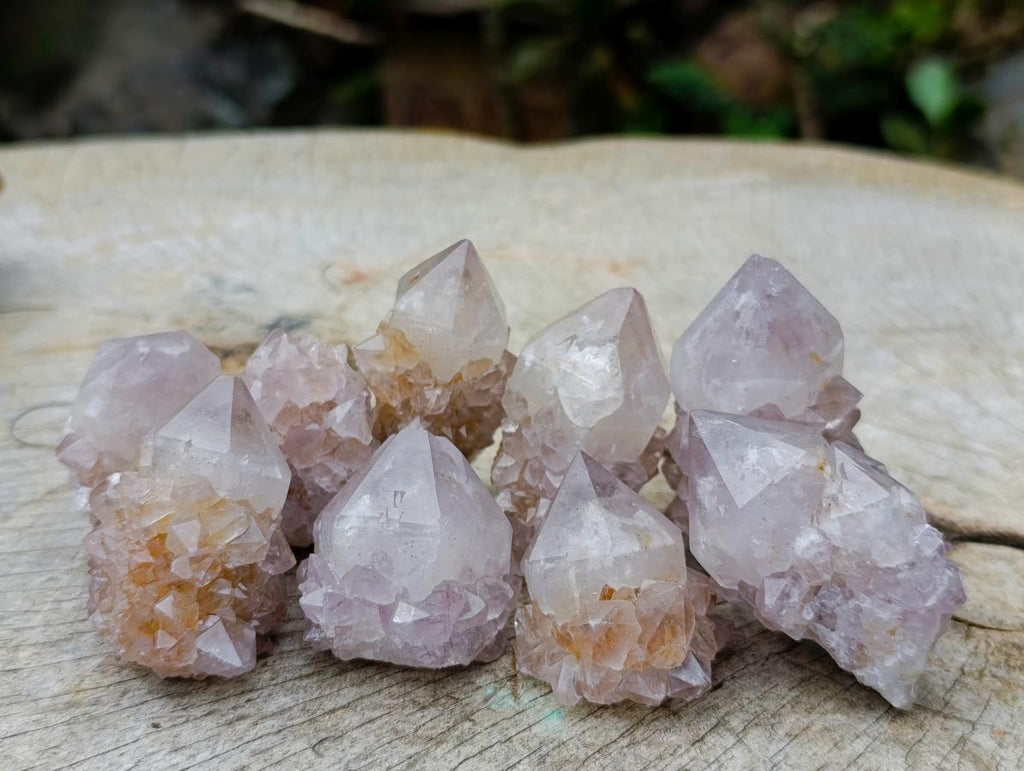 Natural Cactus Flower Smokey Spirit Amethyst Clusters x 60 From South Africa - Toprock Gemstones and Minerals 