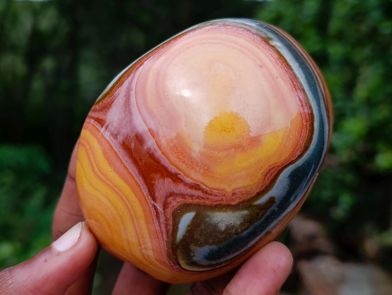 Polished On One Side Polychrome Jasper Nodules x 6 From NW Coast, Madagascar - Toprock Gemstones and Minerals 