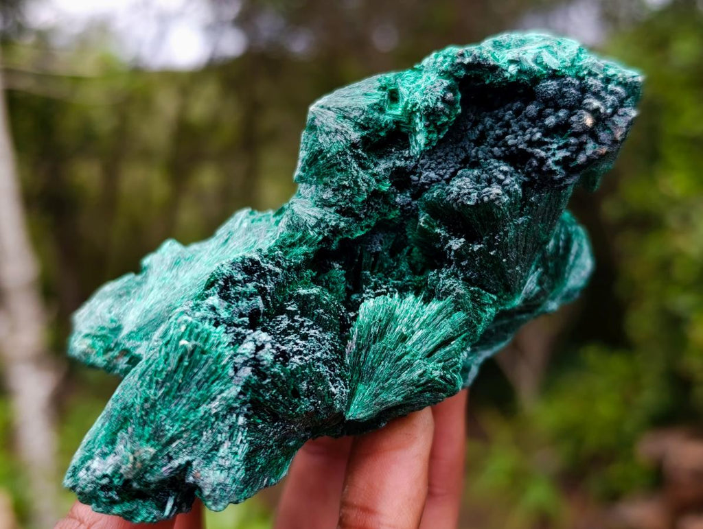 Natural Silky Malachite Specimens x 2 From Kasompe, Congo - Toprock Gemstones and Minerals 
