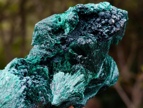 Natural Silky Malachite Specimens x 2 From Kasompe, Congo - Toprock Gemstones and Minerals 