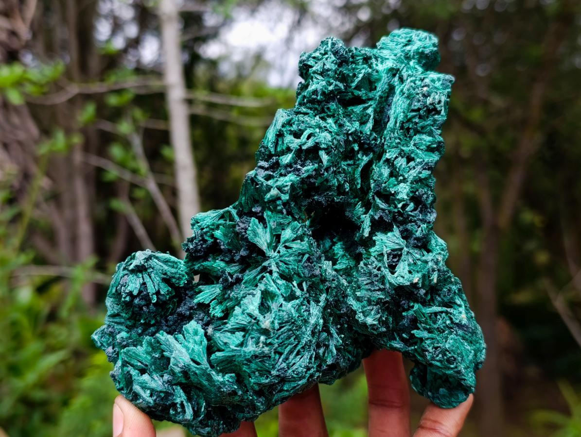 Natural Silky Malachite Specimens x 2 From Kasompe, Congo - Toprock Gemstones and Minerals 