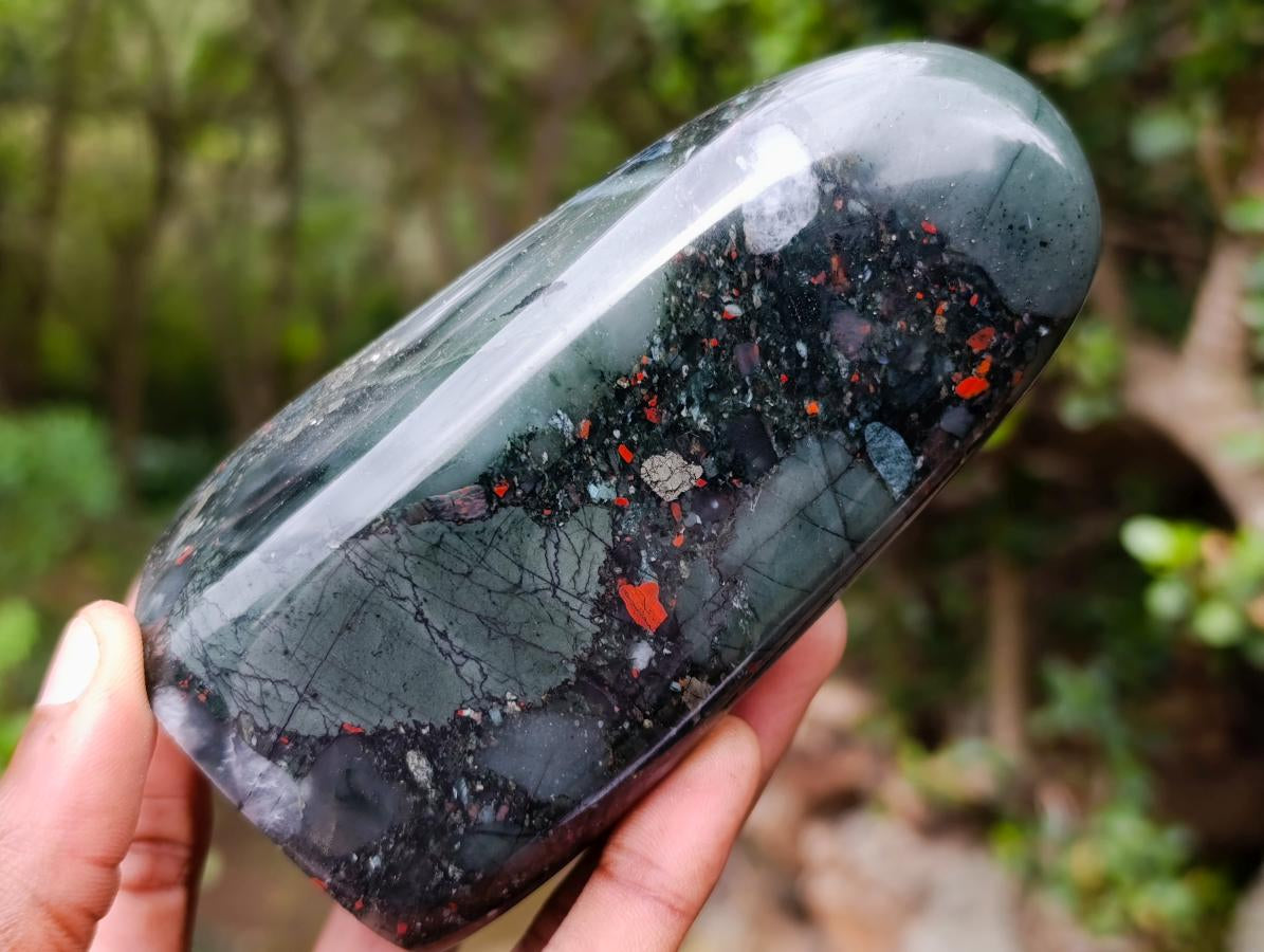 Polished Bloodstone Standing Display Pieces x 2 From Swaziland - Toprock Gemstones and Minerals 