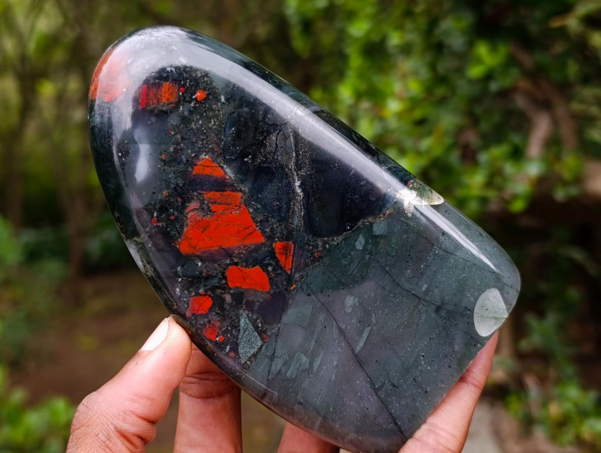 Polished Bloodstone Standing Display Pieces x 2 From Swaziland - Toprock Gemstones and Minerals 
