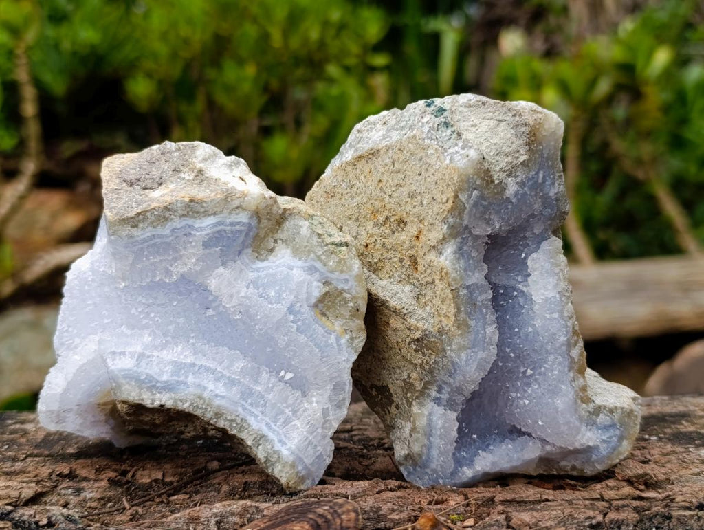 Polished Blue Lace Agate Specimens x 6 From Nsanje, Malawi - Toprock Gemstones and Minerals 